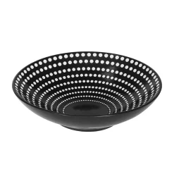 Assiette calotte en grès pois noir d19cm - galaxy