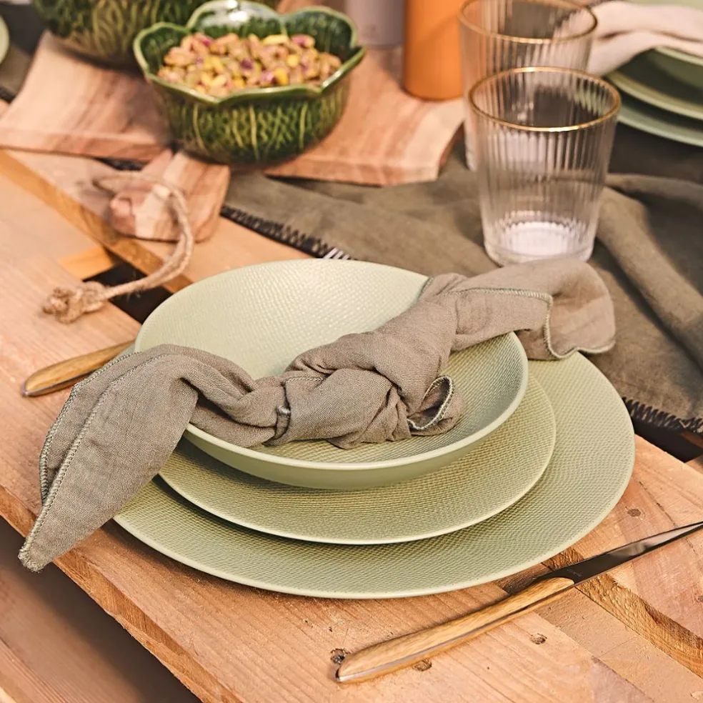 Assiette calotte en grès sauge d19cm - Vesuvio