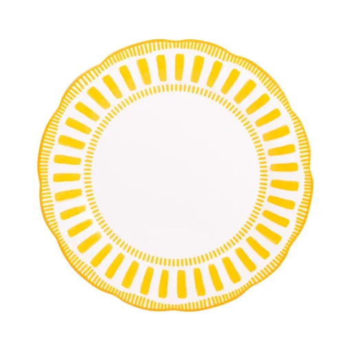 Assiette calotte en porcelaine jaune d22cm - Napoli