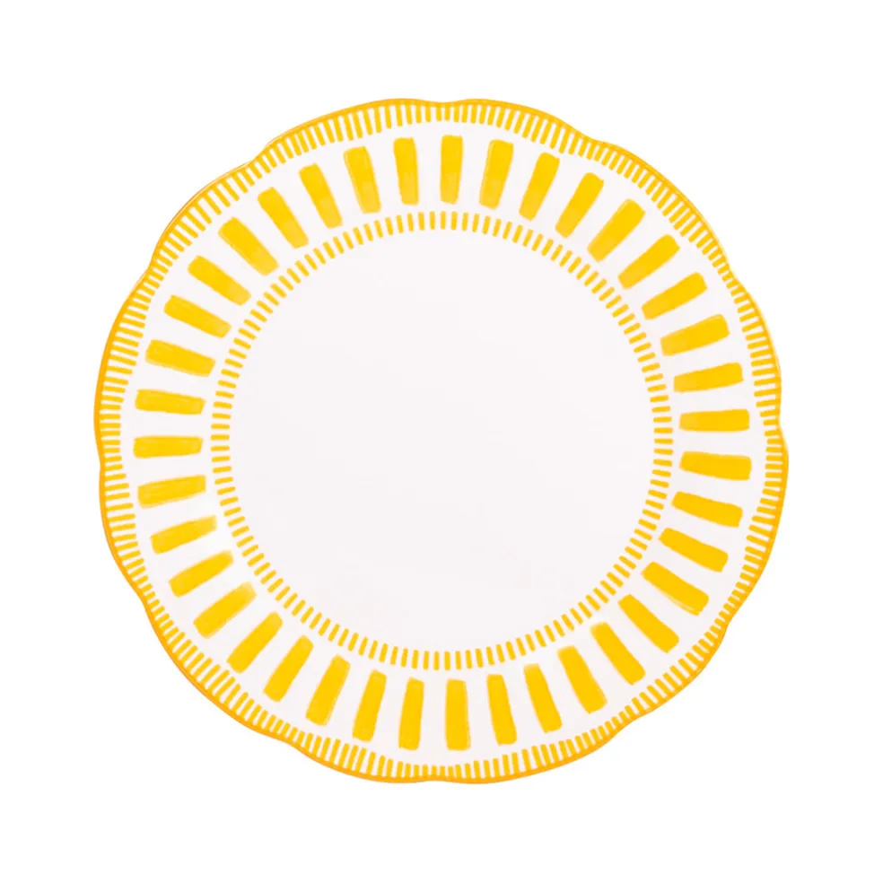 Assiette calotte en porcelaine jaune d22cm - Napoli