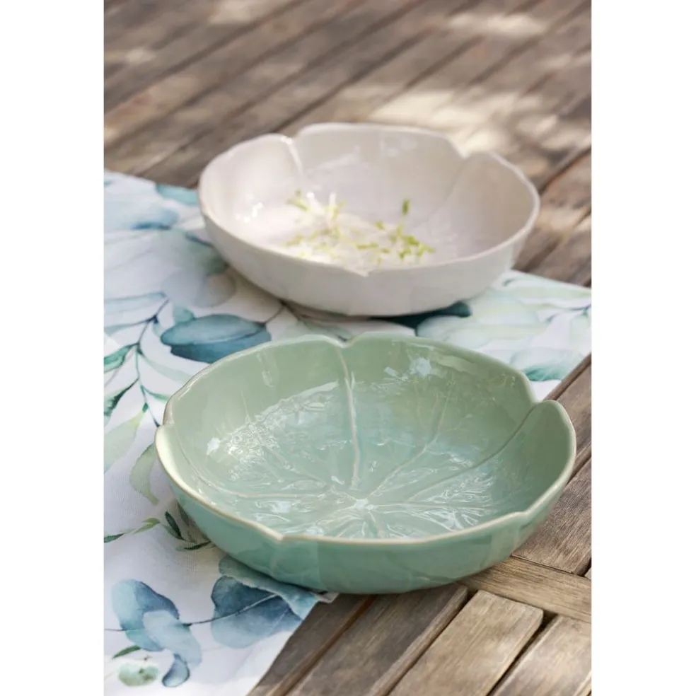 Assiette creuse chou en grès blanc d20cm