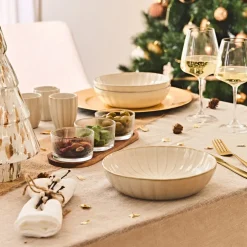 Assiette creuse en céramique beige d20cm - Vlora