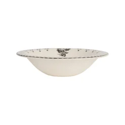 Assiette creuse en faïence anthracite d20cm - Damier