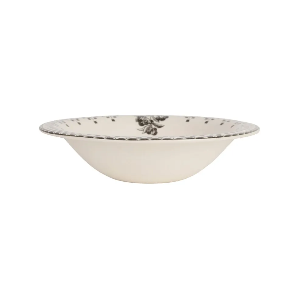 Assiette creuse en faïence anthracite d20cm - Damier