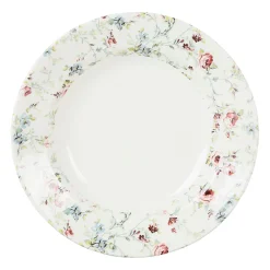Assiette creuse en faïence multicolore d23cm - fleurs champs