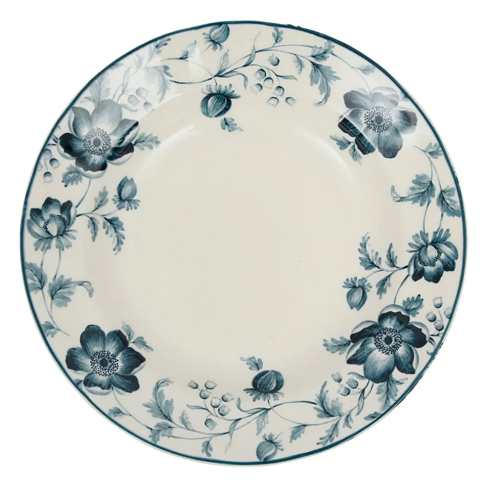 Assiette creuse en faïence bleu d23cm - Margaux