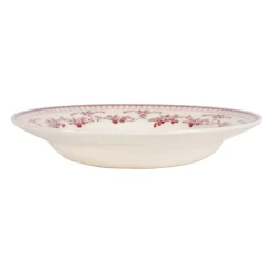 Assiette creuse en faïence bordeaux d23cm - faustine