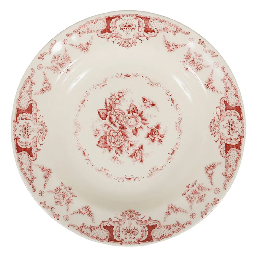 Assiette creuse en faience bordeaux d22cm - clothilde