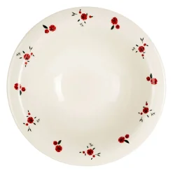 Assiette creuse en faience rouge d20cm - Paquerette