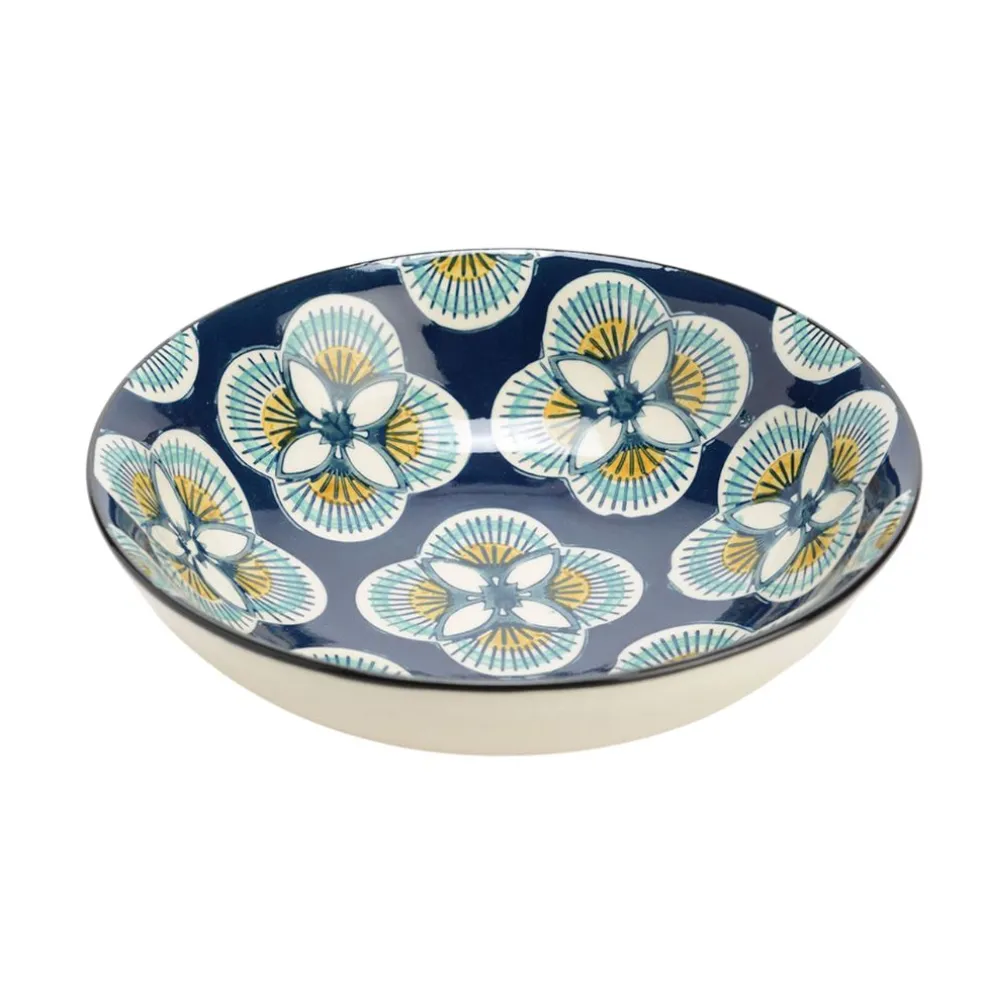 Assiette creuse en grès bleu d19cm - imany