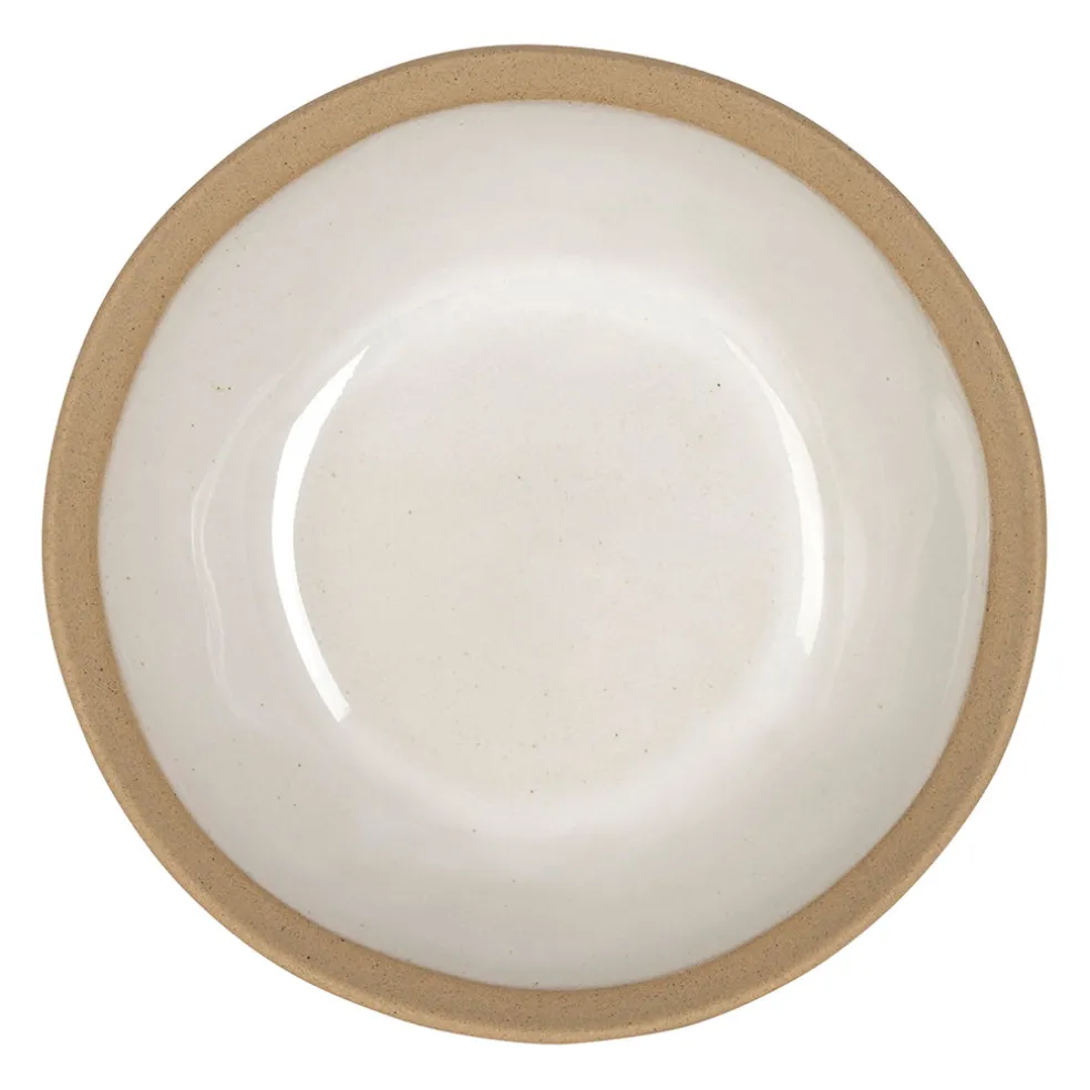 Assiette creuse en grès blanc d18cm - Jade