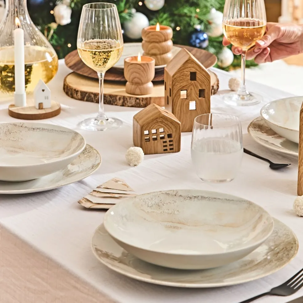 Assiette creuse en grès blanc d22cm - mojave