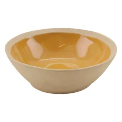 Assiette creuse en grès curry d18cm - Jade