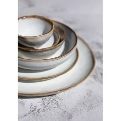 Assiette creuse en grès nacré d19cm - Nori