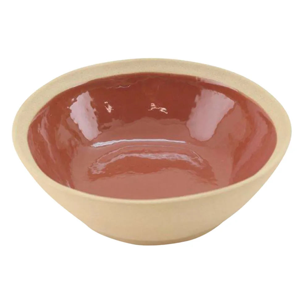 Assiette creuse en grès tomette d18cm - Jade