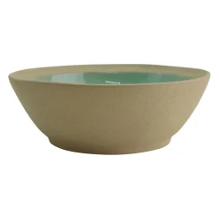 Assiette creuse en grès vert d'eau d18cm - Jade