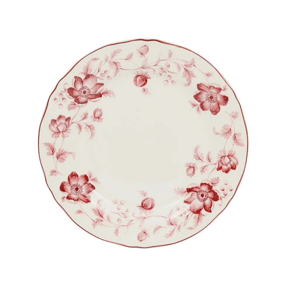 Assiette de dessert en faïence rouge d20cm - Margaux