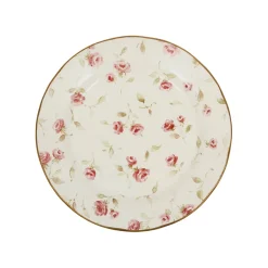 Assiette de dessert en faïence rose et doré d20cm - Rose
