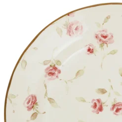 Assiette de dessert en faïence rose et doré d20cm - Rose