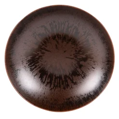 Assiette de dessert en grès marron d21cm - Onyx