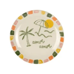 Assiette de dessert en grès multicolore d20.5cm - Dolce Vita