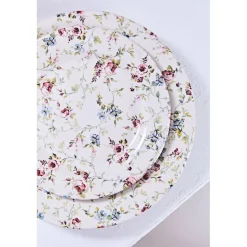 Assiette dessert en faïence multicolore d21cm - fleurs champs