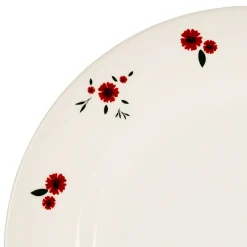 Assiette dessert en faience rouge d22.5cm - Paquerette