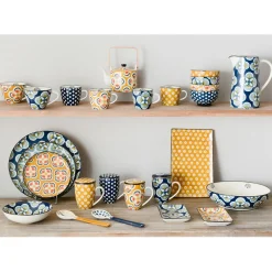 Assiette dessert en grès jaune d21cm - imany