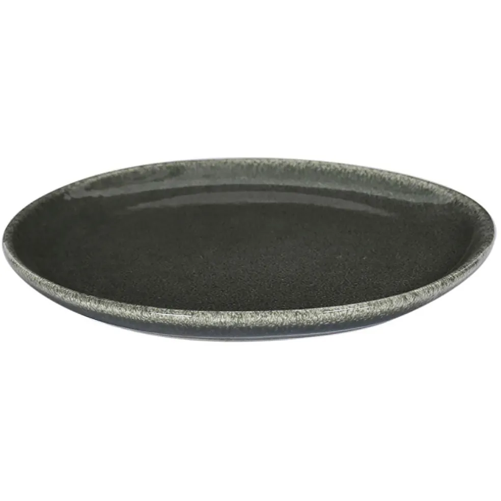 Assiette en grès vert d21cm - black forest