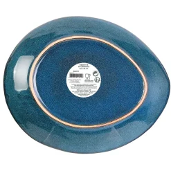 Assiette galet en grès bleu d22cm - au gres du temps