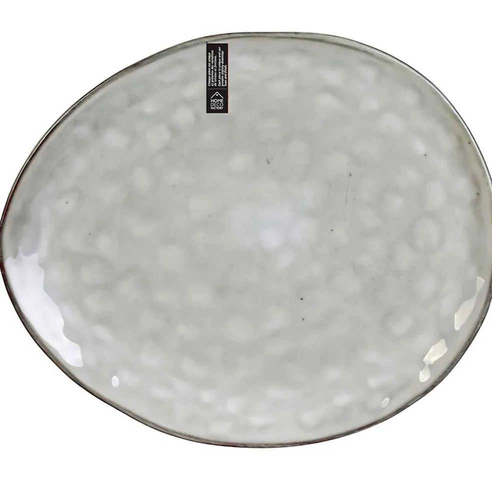 Assiette galet en grès gris d27.5cm - au gres du temps