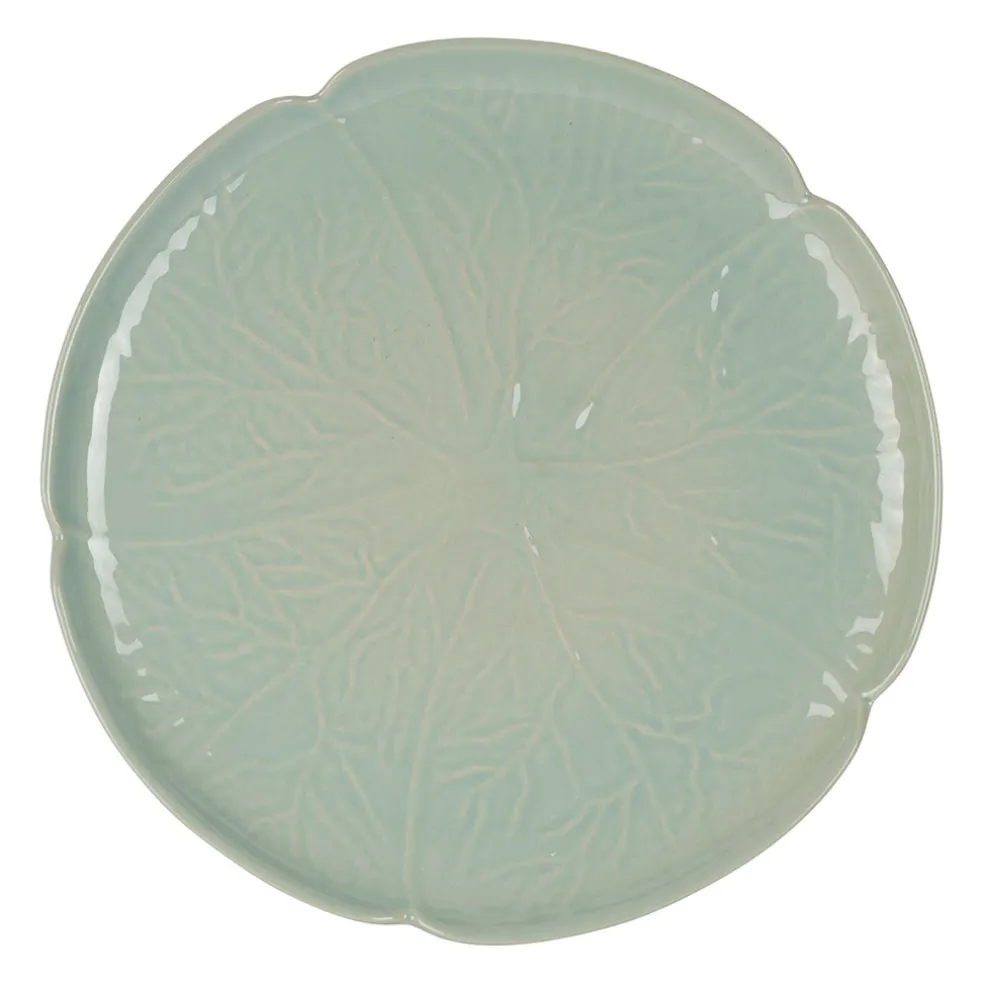 Assiette plate chou en grès lichen d27cm