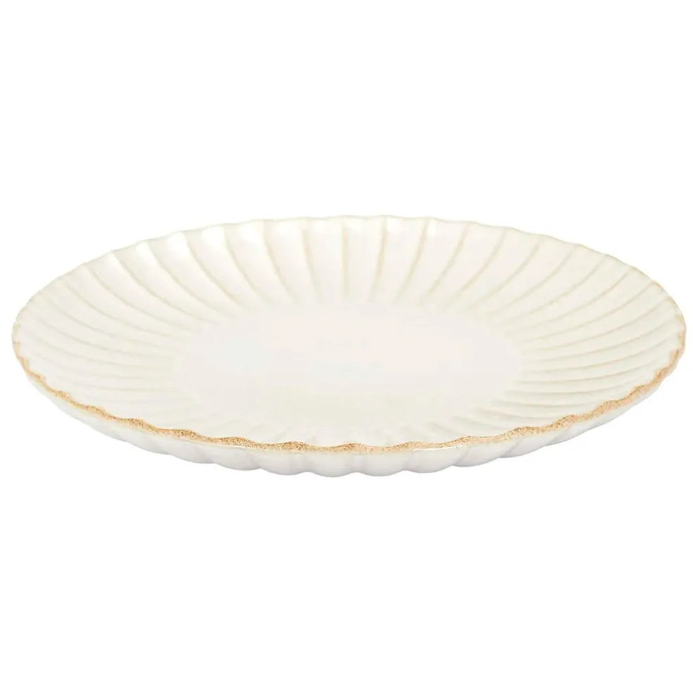 Assiette plate en céramique beige d27cm - Vlora