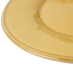 Assiette plate en faïence moutarde d28.5cm - constance