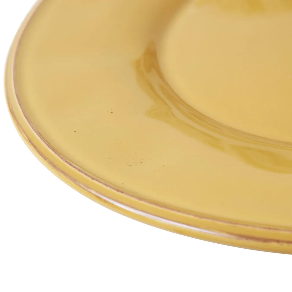 Assiette plate en faïence moutarde d28.5cm - constance