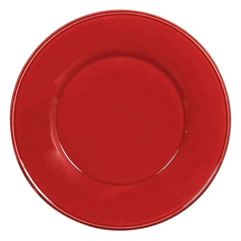 Assiette plate en faïence rouge d28.5cm - constance