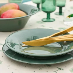 Assiette plate en faïence romarin d28.5cm - Constance