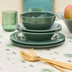 Assiette plate en faïence romarin d28.5cm - Constance