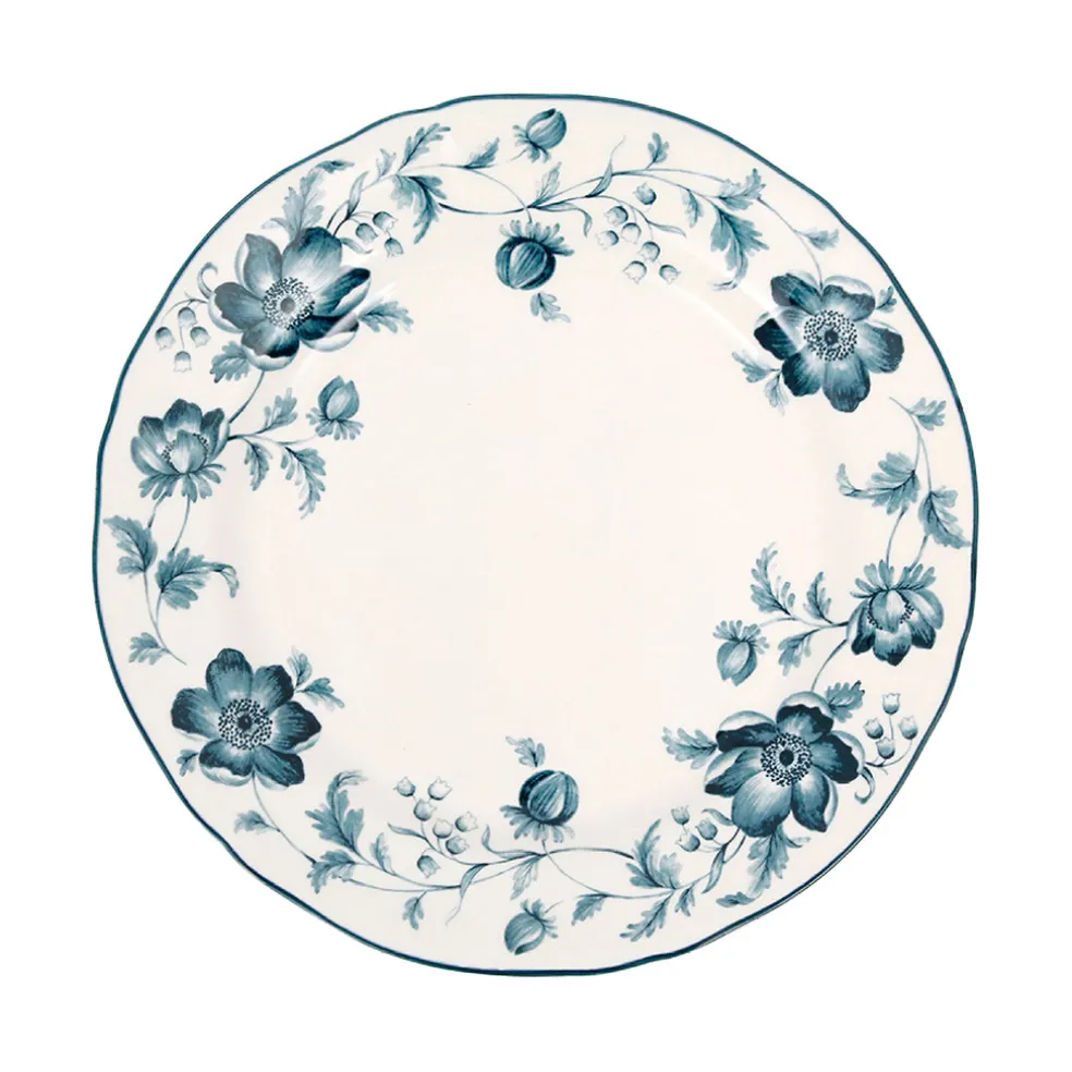 Assiette plate en faïence bleu d26cm - Margaux