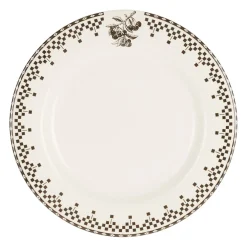 Assiette plate en faïence anthracite d27cm - Damier