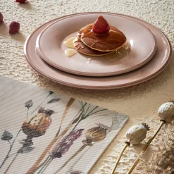 Assiette plate en faïence rose poudré d28.5cm - constance