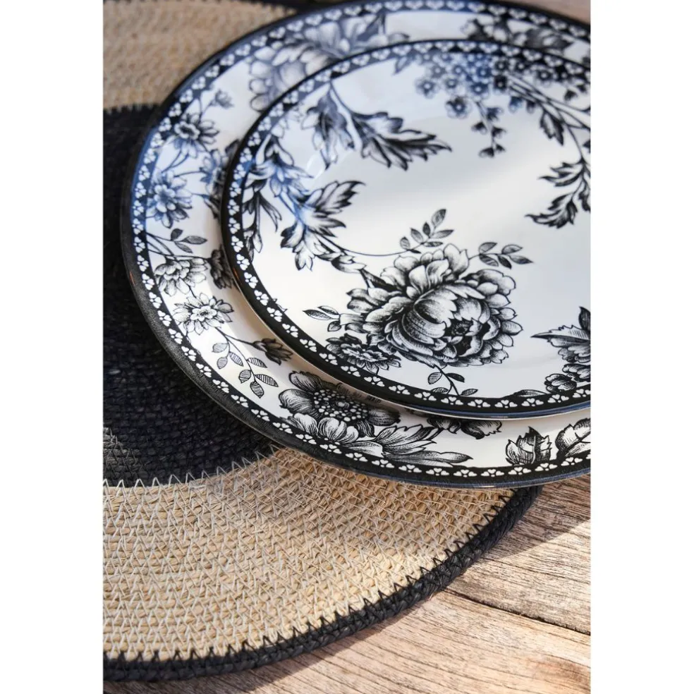 Assiette plate en faïence noir d26cm - Lison