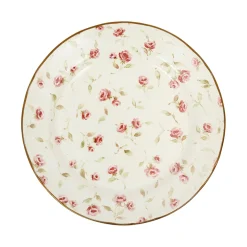 Assiette plate en faïence rose et doré d26cm - Rose