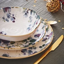 Assiette plate en faïence blanc d27.5cm - Garden