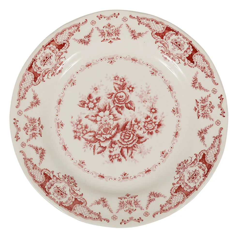 Assiette plate en faience bordeaux d26cm - clothilde