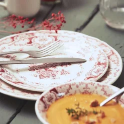 Assiette plate en faience bordeaux d26cm - clothilde