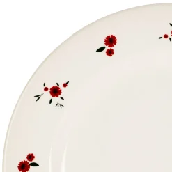 Assiette plate en faience rouge d27cm - Paquerette