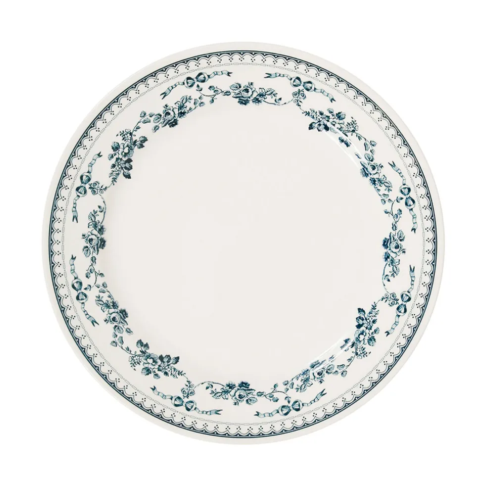 Assiette plate en faience bleu ancien d26cm - faustine