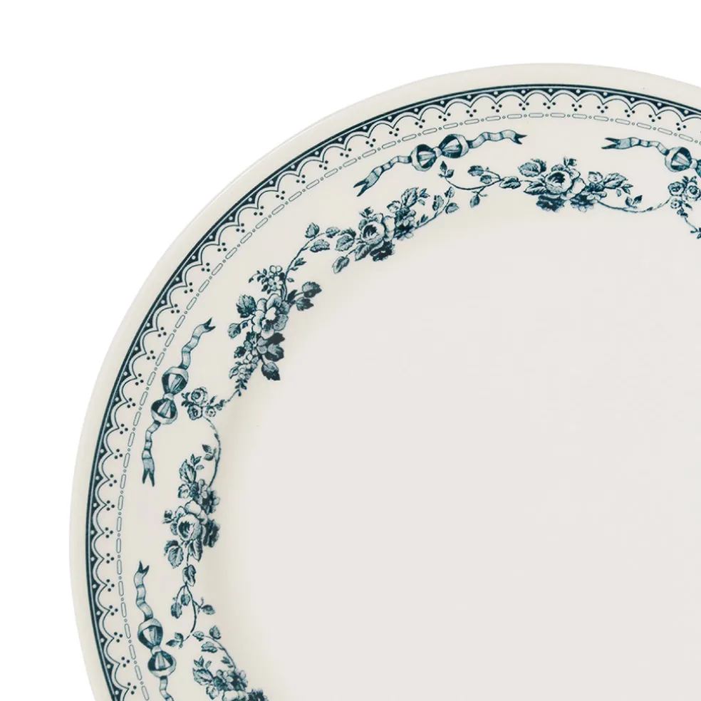 Assiette plate en faience bleu ancien d26cm - faustine
