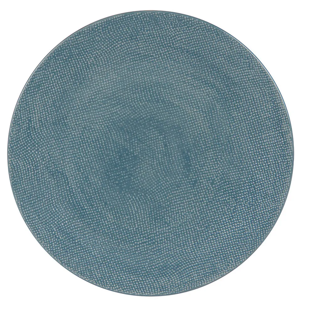 Assiette plate en gres bleu d27cm - vesuvio